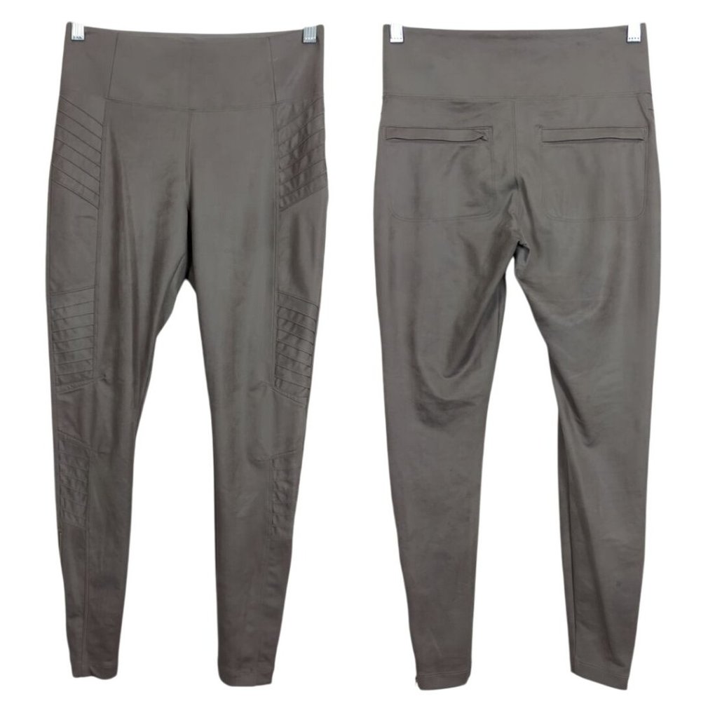 Athleta Delancy Gleam motto‎ tight gray leggings City Travel Athlete size Small